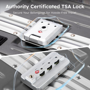 2-Piece PC Hard Shell Trunk Suitcase Set with Aluminium Frame & TSA Lock