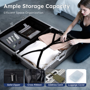 2-Piece PC Hard Shell Trunk Suitcase Set with Aluminium Frame & TSA Lock