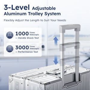2-Piece PC Hard Shell Trunk Suitcase Set with Aluminium Frame & TSA Lock