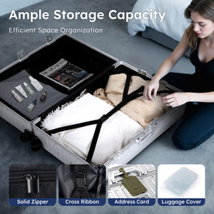 2-Piece PC Hard Shell Trunk Suitcase Set with Aluminium Frame & TSA Lock