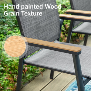 5-Piece Garden Dining Set with Stackable Chairs