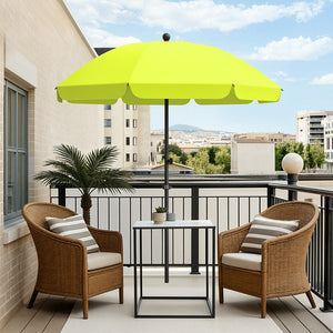 Round Tilting Portable Garden Sun Umbrella with Clamp and Cover for Patio and Balcony