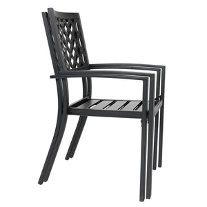 Metal Stackable Garden Chairs Set of 2/4