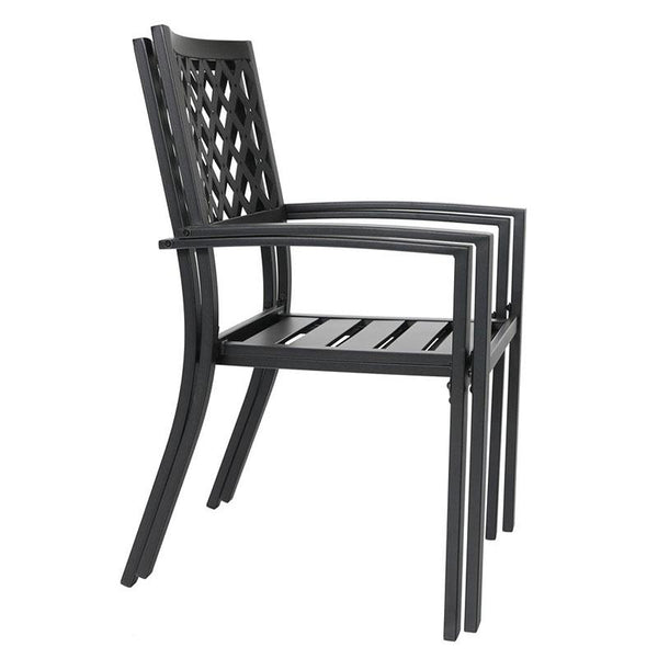 Metal Stackable Garden Chairs Set of 2/4
