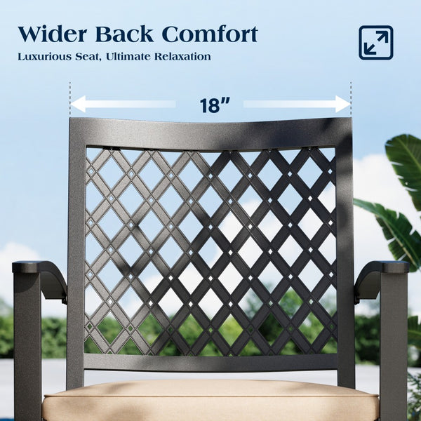 Metal Stackable Garden Chairs Set of 2/4