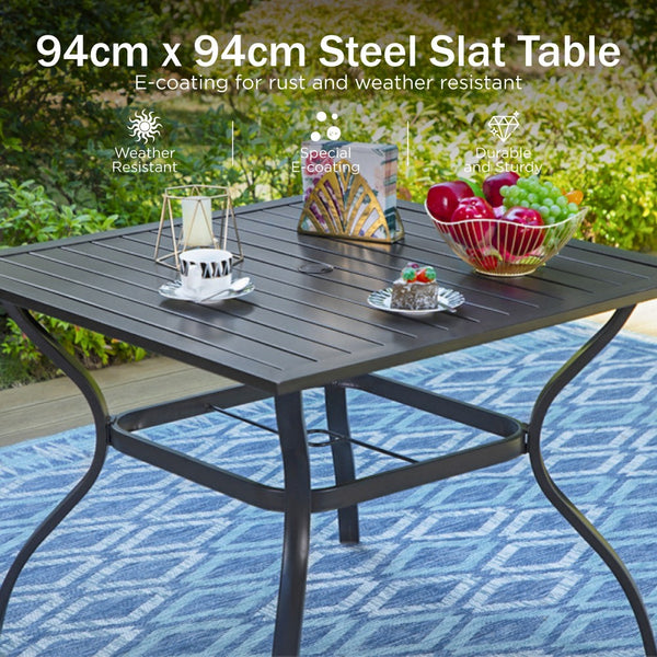 5-Piece Garden Dining Set with Stackable Chairs