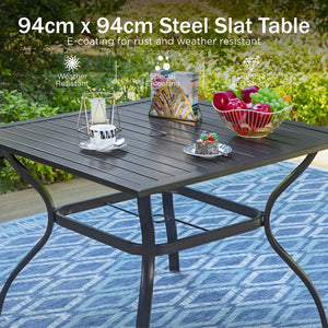 5-Piece Garden Dining Set with Stackable Chairs