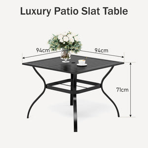 5-Piece Garden Dining Set with Stackable Chairs