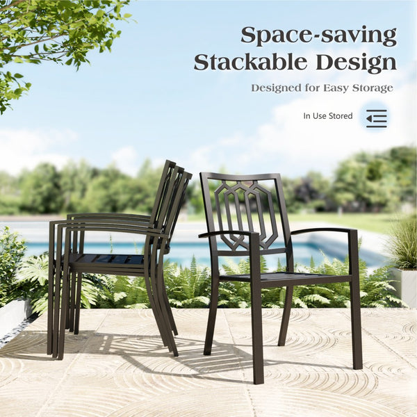 Outdoor Dining Sets 4 Seater Metal Garden Table and Chairs Set
