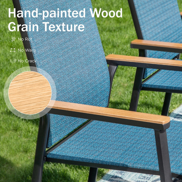 Stackable High Back Outdoor Chairs with Aluminum Frame