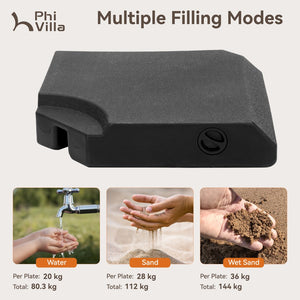 Heavy Duty Fillable Weighted Base for Cantilever Parasols
