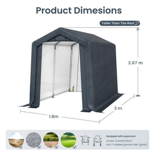 Multi-Sized PE Carport and Storage Tent