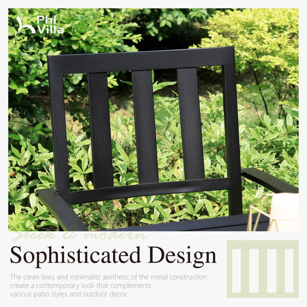Metal Stackable Garden Chairs Set of 2/4