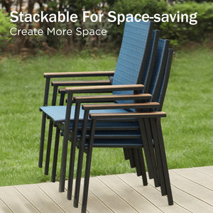 Stackable High Back Outdoor Chairs with Aluminum Frame