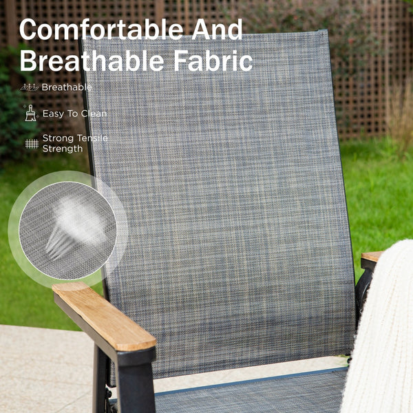 Stackable High Back Outdoor Chairs with Aluminum Frame