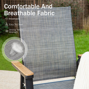 Stackable High Back Outdoor Chairs with Aluminum Frame