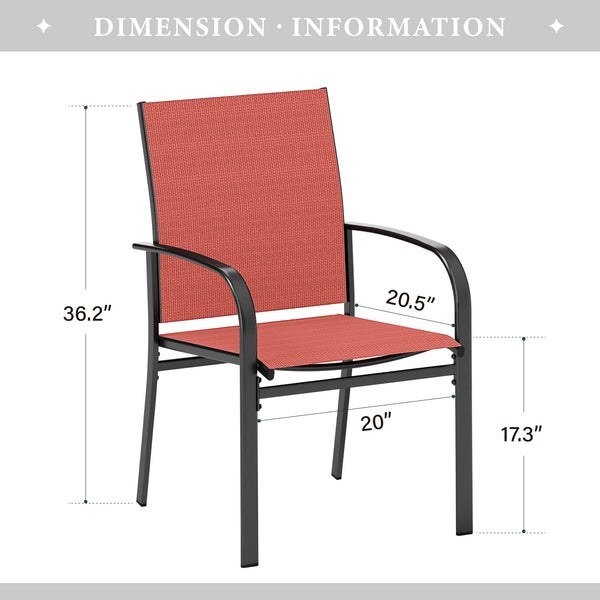 Lightweight Textilene Garden Dining Chairs 4PC