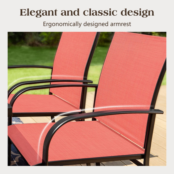 Lightweight Textilene Garden Dining Chairs 4PC