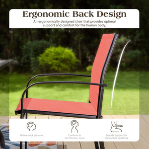 Lightweight Textilene Garden Dining Chairs 4PC