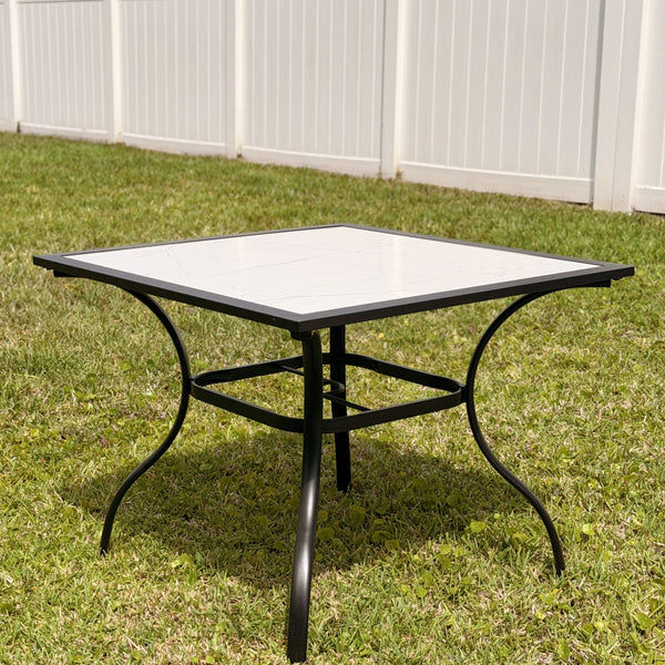 Marble-like Carbon Crystal Square Table