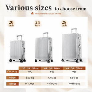 Hard Shell Aluminium Frame Luggage Set with TSA Lock