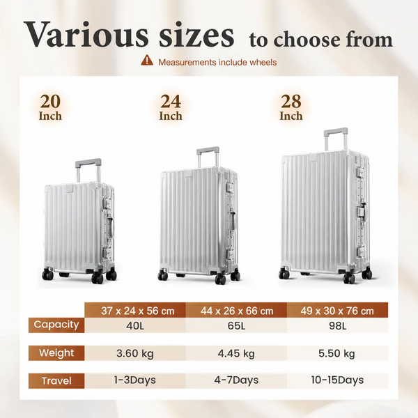 Hard Shell Aluminium Frame Luggage Set with TSA Lock