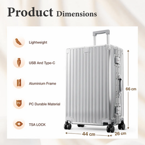 Hard Shell Aluminium Frame Luggage Set with TSA Lock