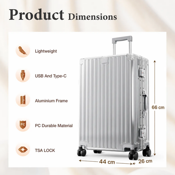 Hard Shell Aluminium Frame Luggage Set with TSA Lock