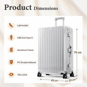 Hard Shell Aluminium Frame Luggage Set with TSA Lock