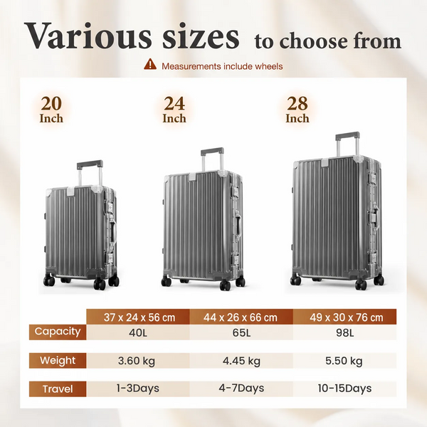 Hard Shell Aluminium Frame Luggage Set with TSA Lock