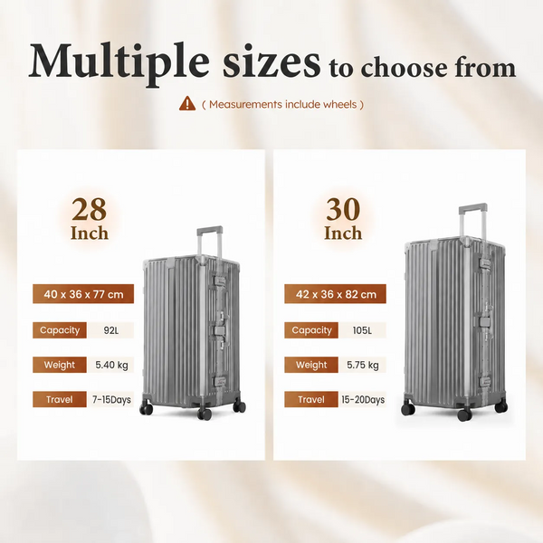 Aluminium Frame PC Hard Shell Trunk Suitcase with TSA Lock & Spinner Wheels
