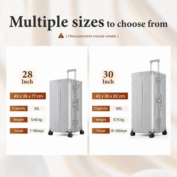 Aluminium Frame PC Hard Shell Trunk Suitcase with TSA Lock & Spinner Wheels