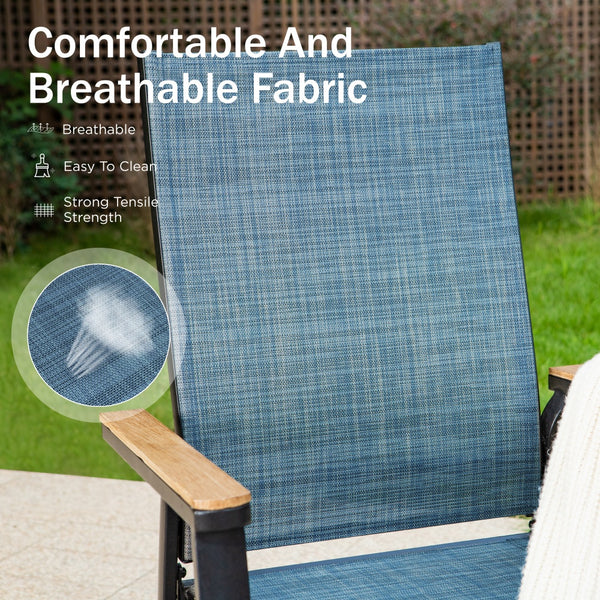 Stackable High Back Outdoor Chairs with Aluminum Frame