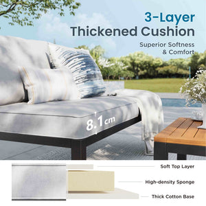 2-Seater Garden Sofa with Built-in Side Table