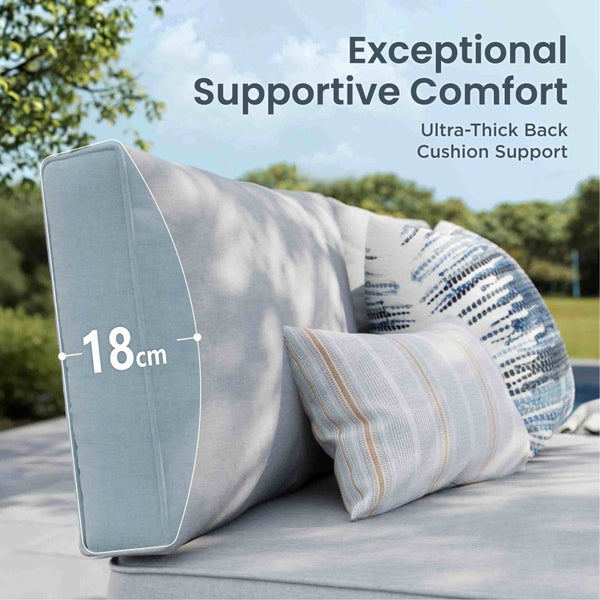 L Shaped Outdoor Corner Sofa Set Metal Frame Patio Sectional with Cushions