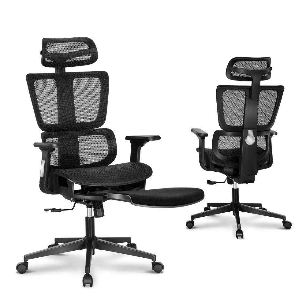 Ergonomic Mesh Office Chair with Adjustable Headrest, Footrest & 3D Armrests