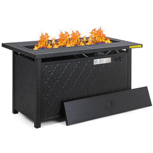 50,000 BTU Smokeless Gas Fire Pit Table with Lid for Garden