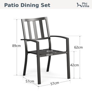 Outdoor Dining Sets 4 Seater Metal Garden Table and Chairs Set