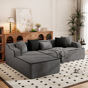 L Shaped Modular Sectional Sofa Compressed Boneless Couch