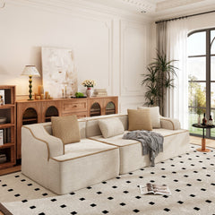 3 Seater Modular Sofa Soft Compressed Boneless Couch for Living Room