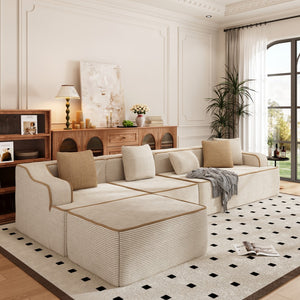 L Shaped Modular Sectional Sofa Compressed Boneless Couch