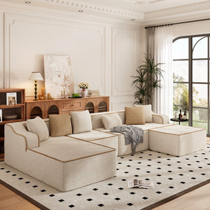U Shaped Modular Sofa Large Boneless Couch Comfortable Living Room Seating