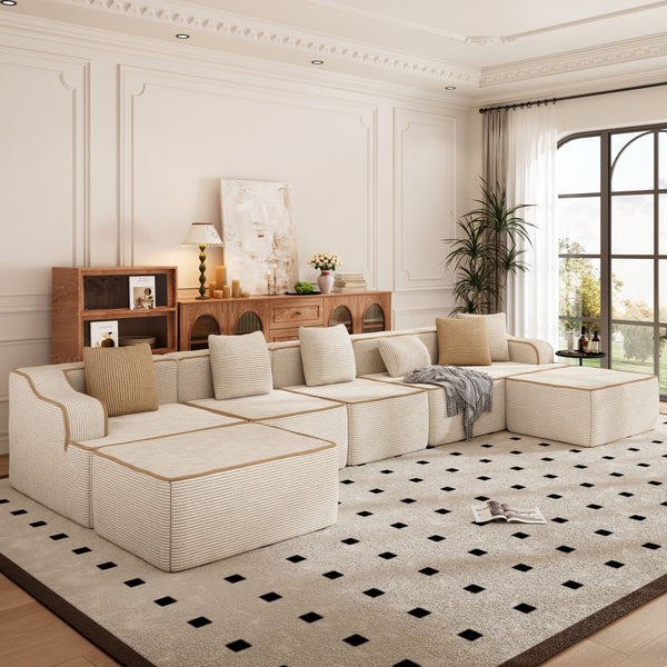 U Shaped Modular Sofa Large Boneless Couch Comfortable Living Room Seating