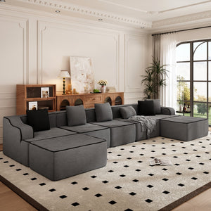 U Shaped Modular Sofa Large Boneless Couch Comfortable Living Room Seating