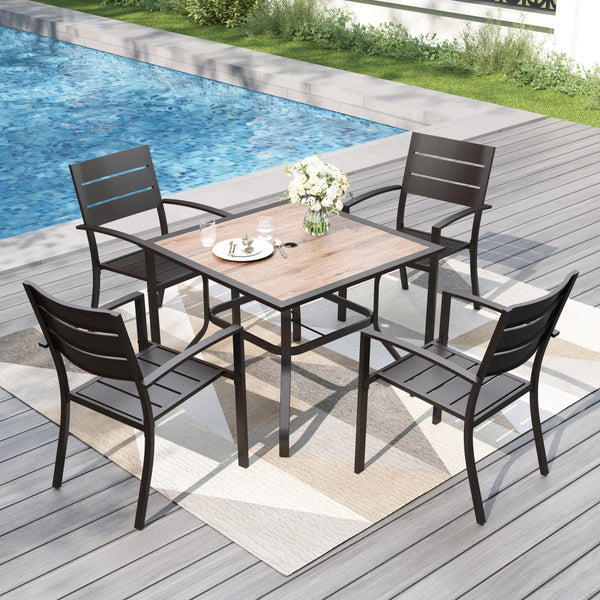 Veranda 4-Seater Outdoor Dining Set with Square Table
