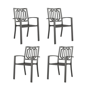 Metal Stackable Garden Chairs Set of 2/4