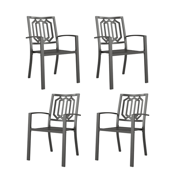 Metal Stackable Garden Chairs Set of 2/4