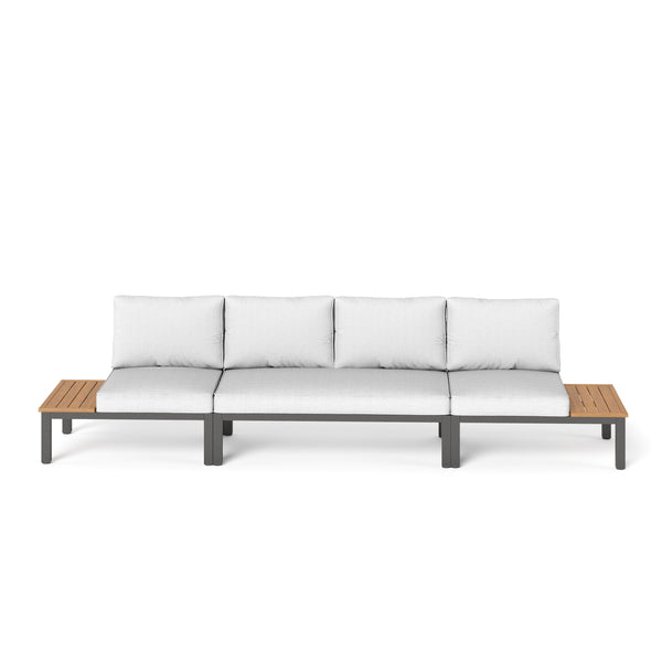 4 Seater Outdoor Metal Corner Sofa Set with Cushions