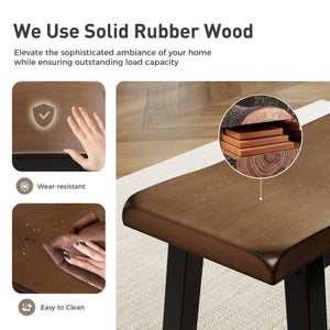PHI VILLA Wood Counter Height Dining Set for 4 with Bench & 2 Chairs