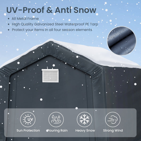 Multi-Sized PE Carport and Storage Tent